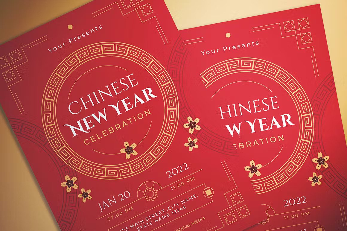 A chinese new year flyer template