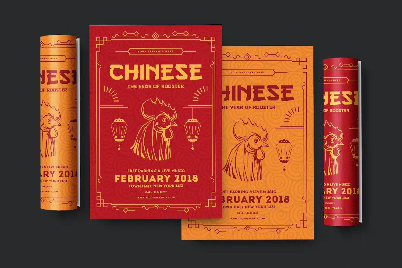A chinese new year party flyer