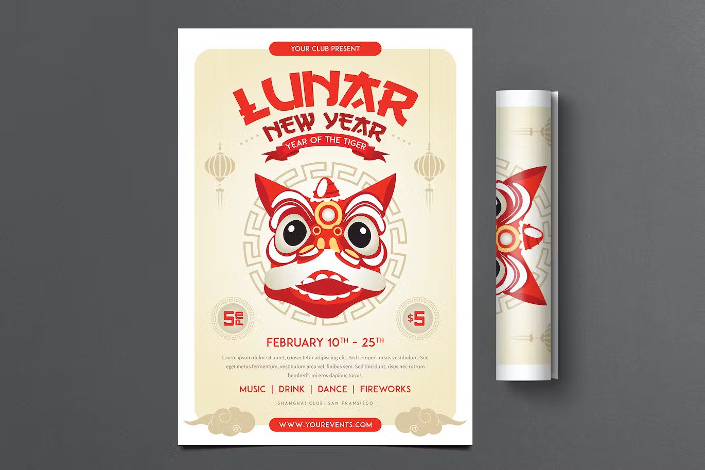 A chinese new year party flyer template