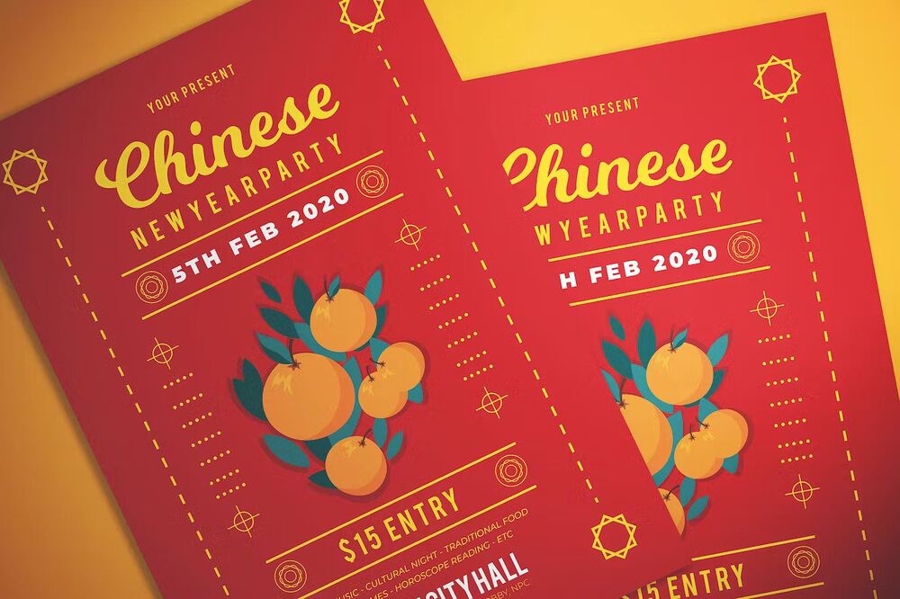 A chinese new year flyer template