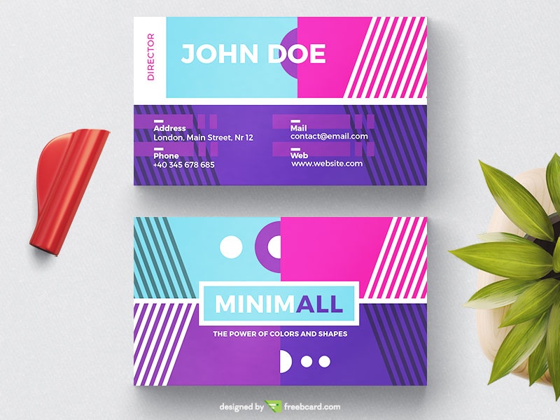 A free colorful geometric business card