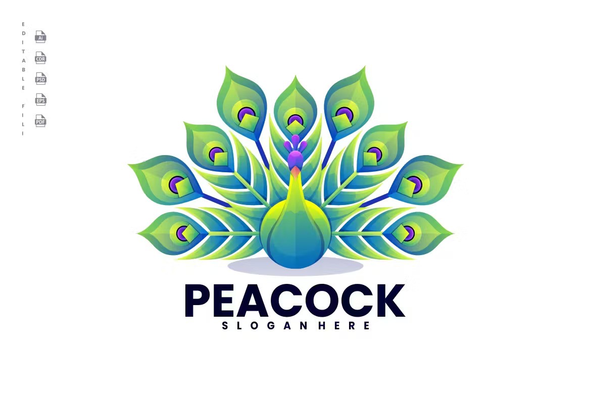 A peacock design logo