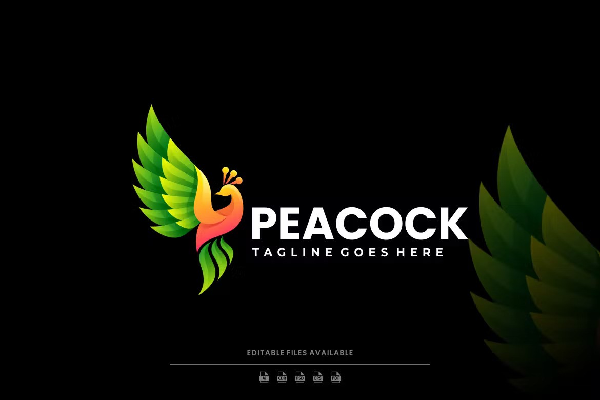 A peacock gradient colorful logo