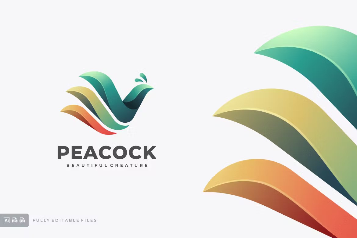 A peacock gradient colorful logo