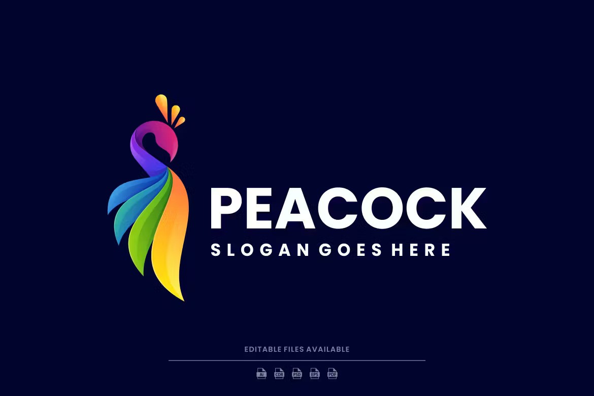A peacock gradient logo template