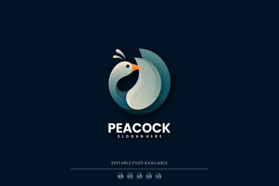 A peacock gradient logo