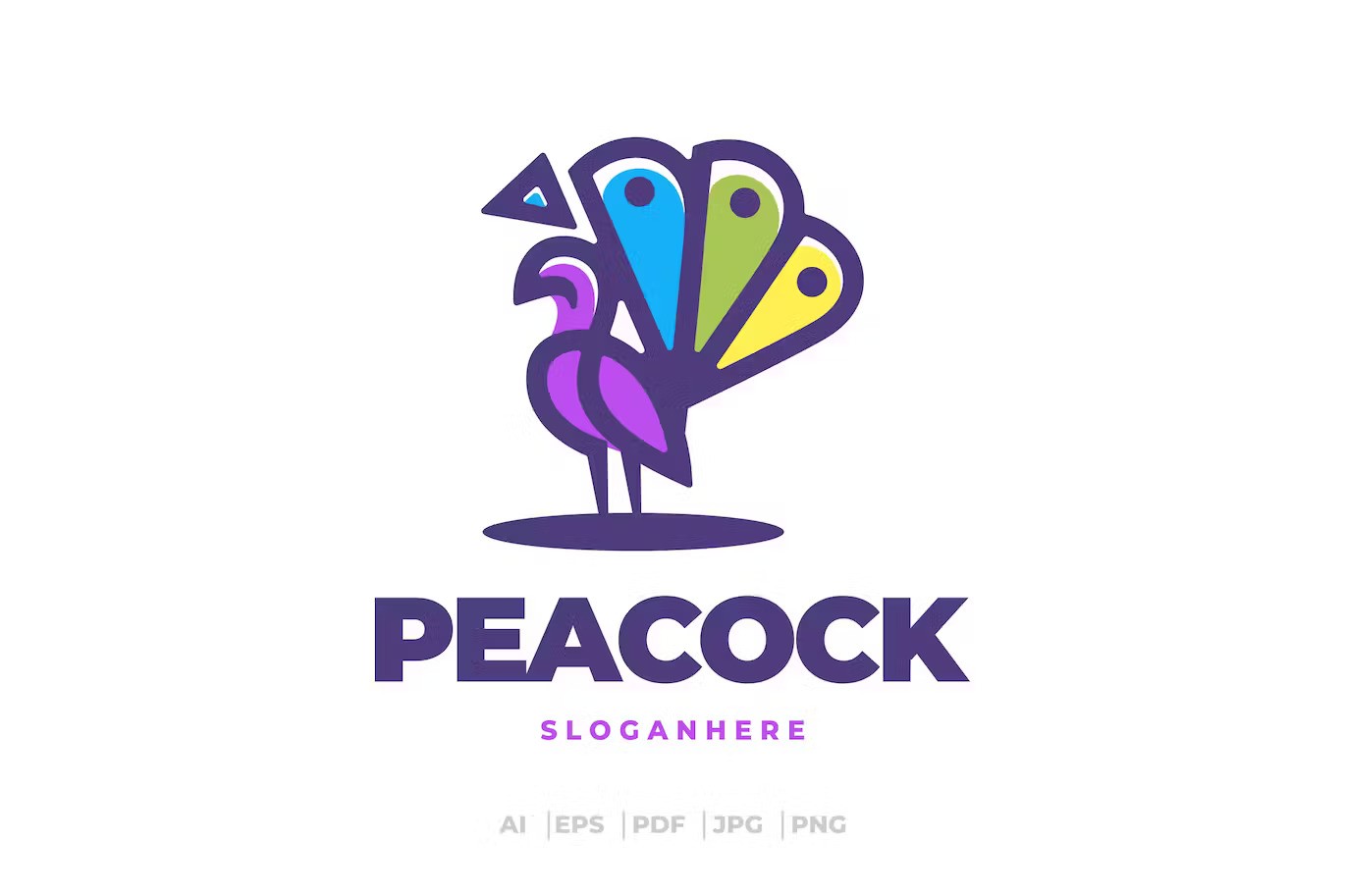 A peacock logo template