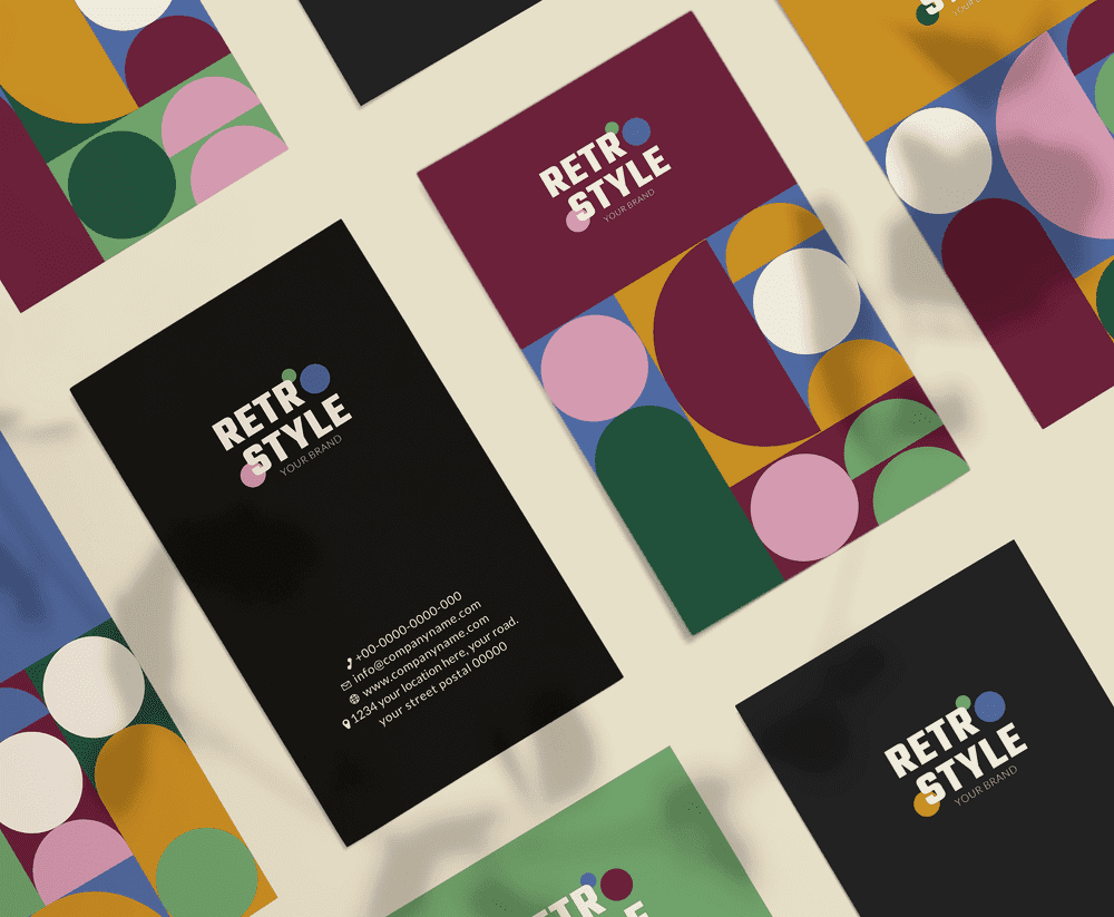 A free retro style colorful business card