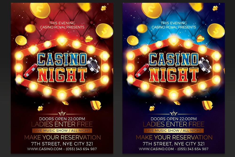 A casino night flyer template
