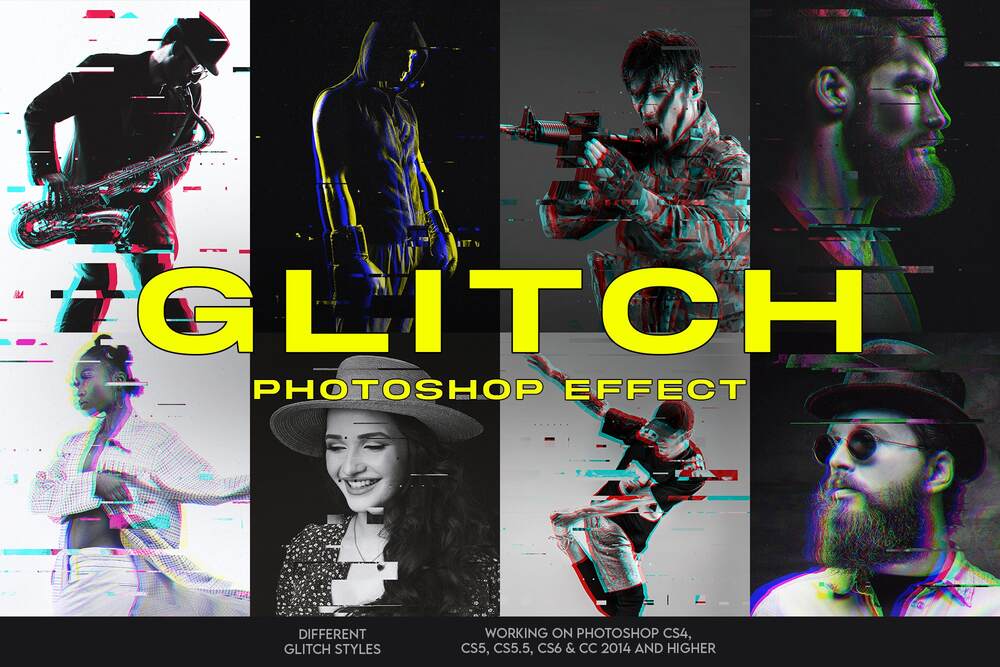 A glitch art photoshop effect