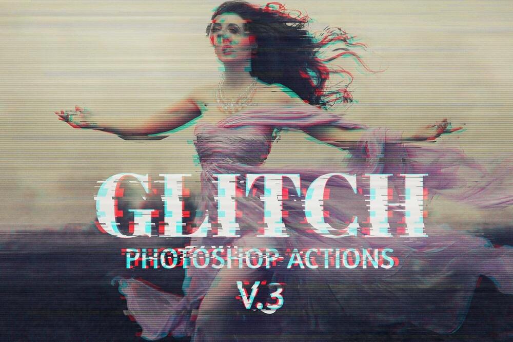 A glitch photoshop actions
