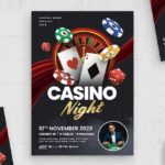 Casino poker flyer templates