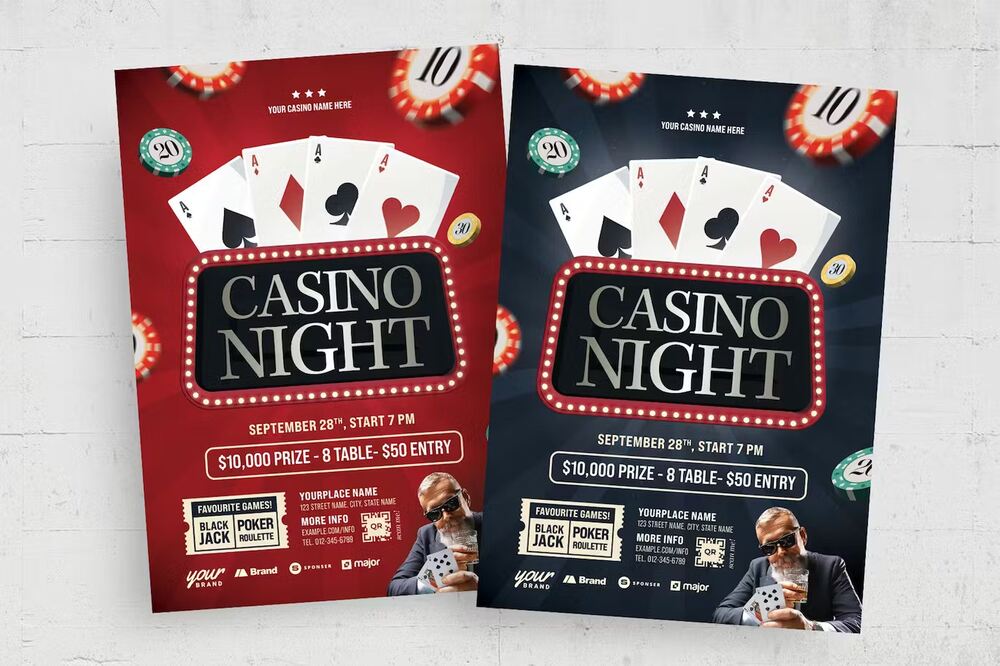 A casino night flyer template