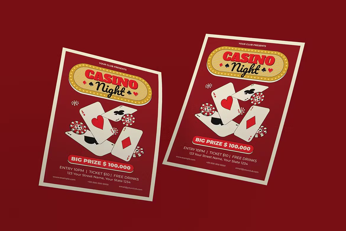 A casino night flyer template