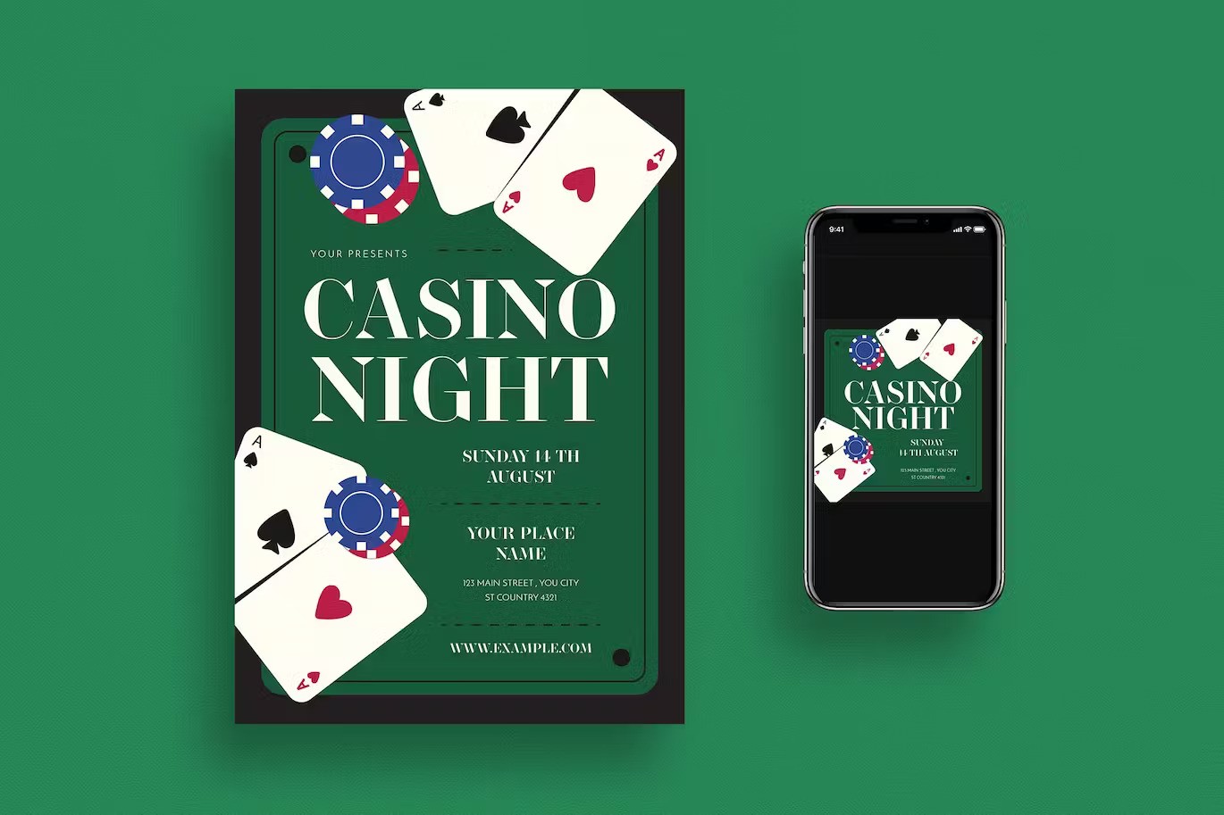 A casino night flyer template