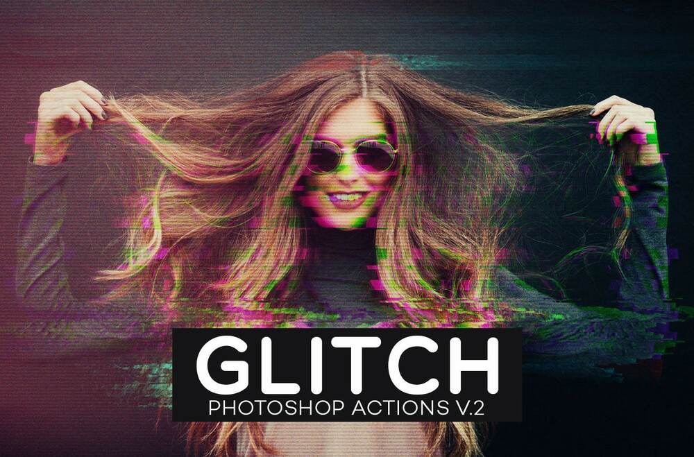 A free glitch photoshop action