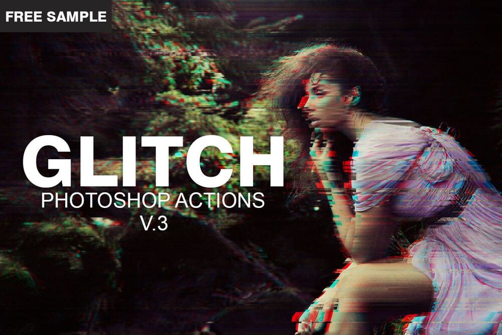 A free glitch photoshop actions