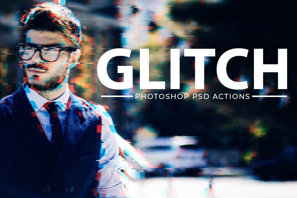 A free glitch effect photoshop action