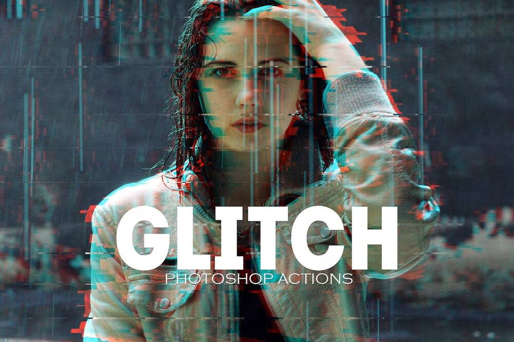 A glitch photoshop actions