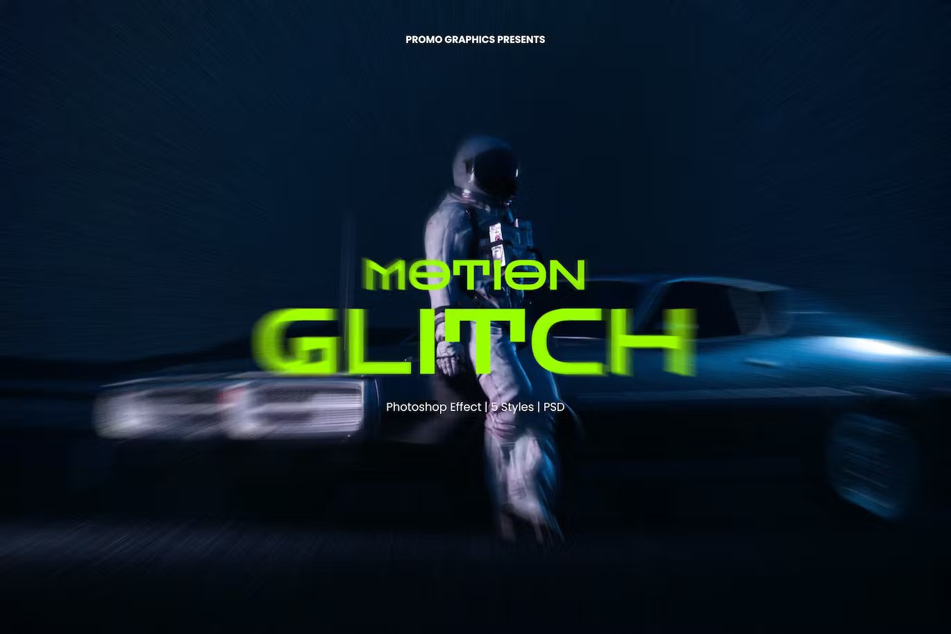 A motion glitch photoshop effect