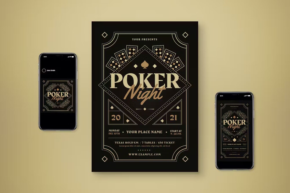 A poker flyer set