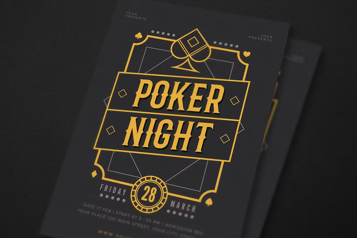 A poker night event flyer