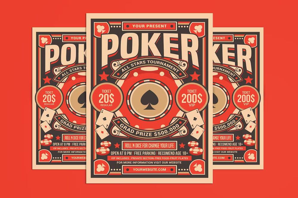 A poker tournament flyer template