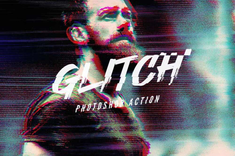 A glitch effect photoshop action