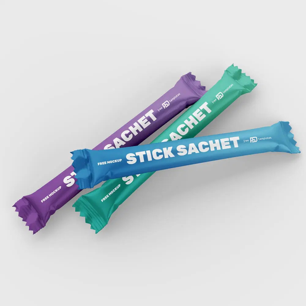 A free stick sachet mockup template