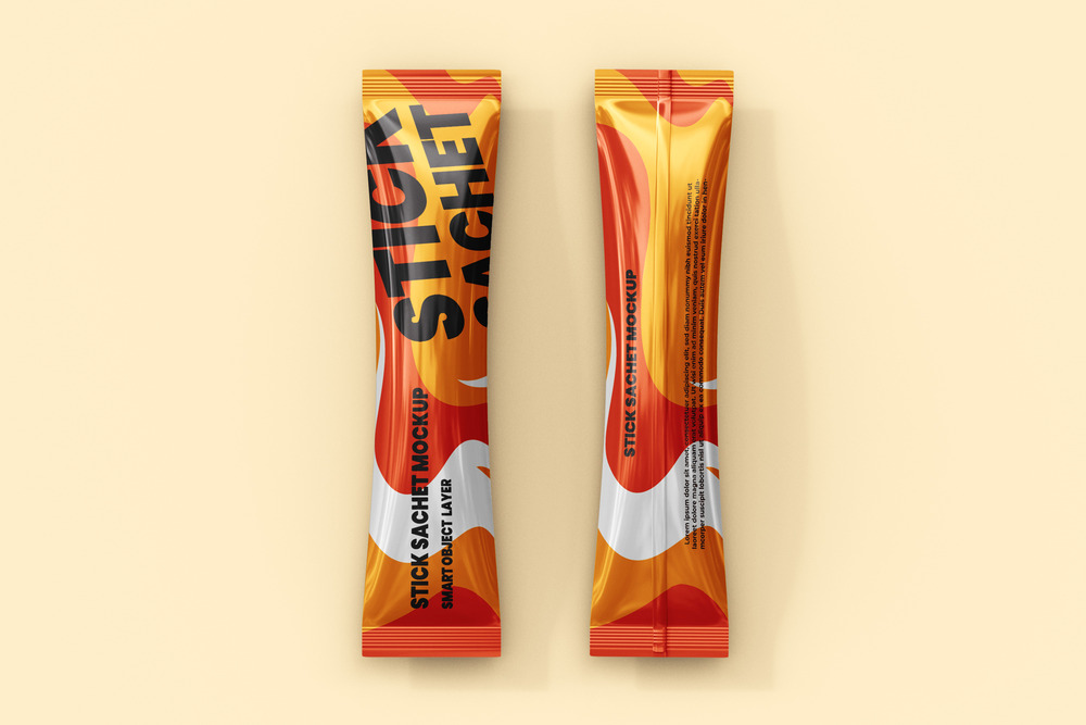 A free stick sachet mockup template