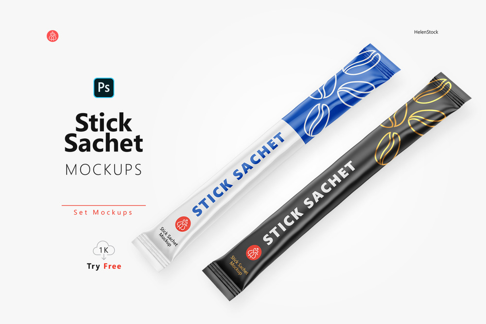 A stick sachet mockup