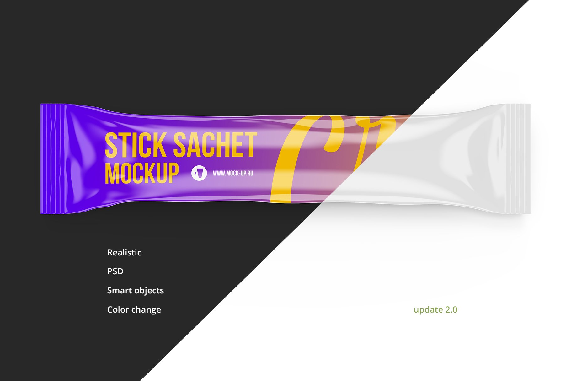 A coffee stick sachet mockup