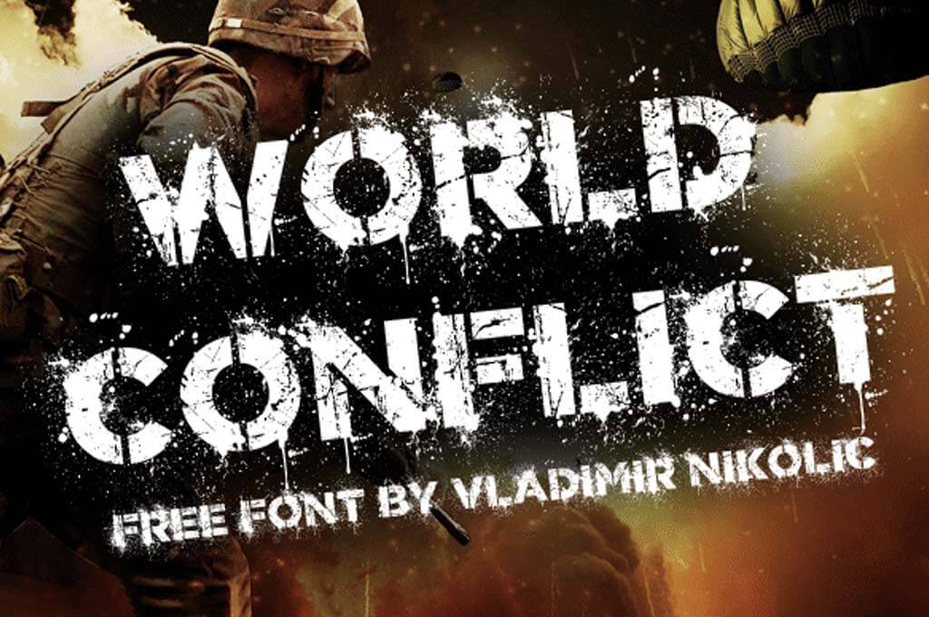 A free conflict army font