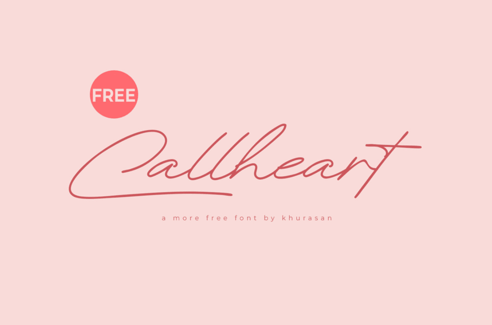 A free slim signature font