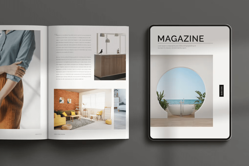 An interior magazine template